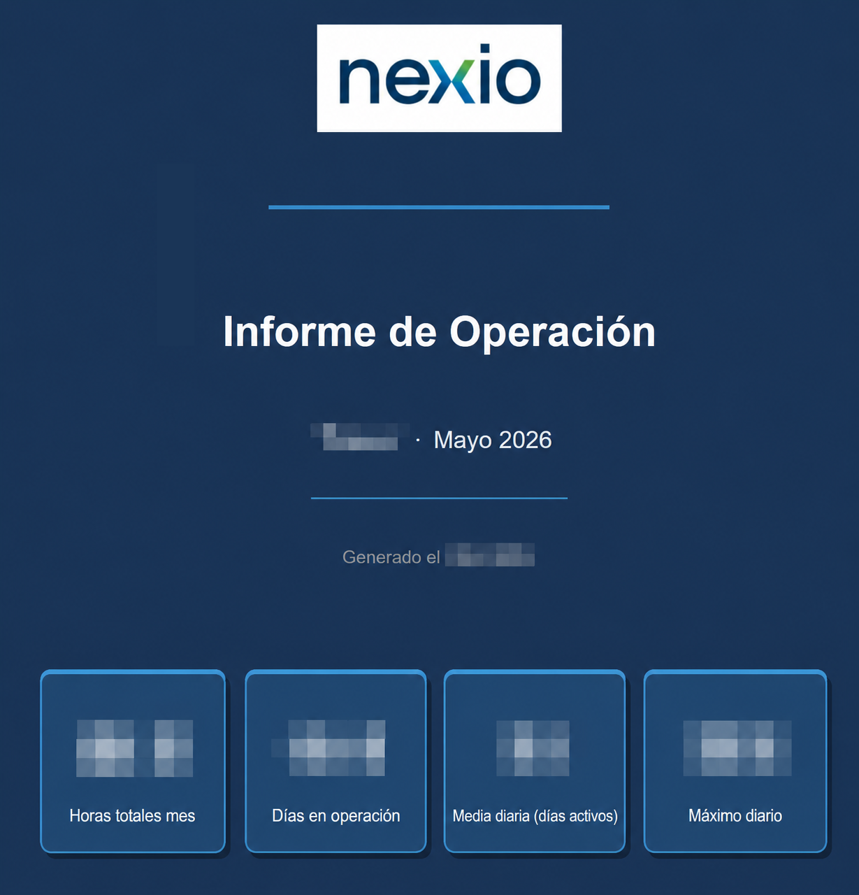 Portada del informe periódico que Grupo Ferrobio recibe desde la plataforma NEXIO